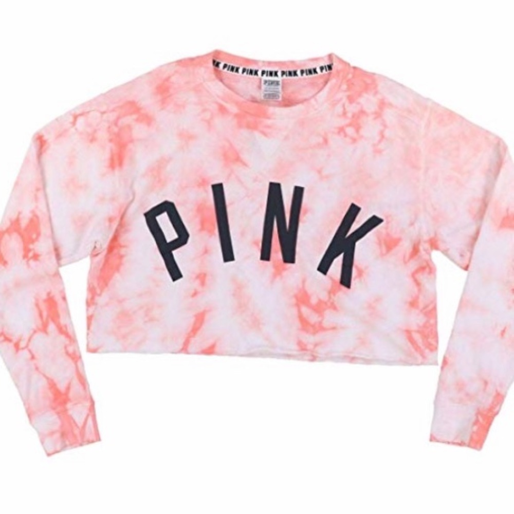 Pink Tye Dye Long Sleeve Crop Top